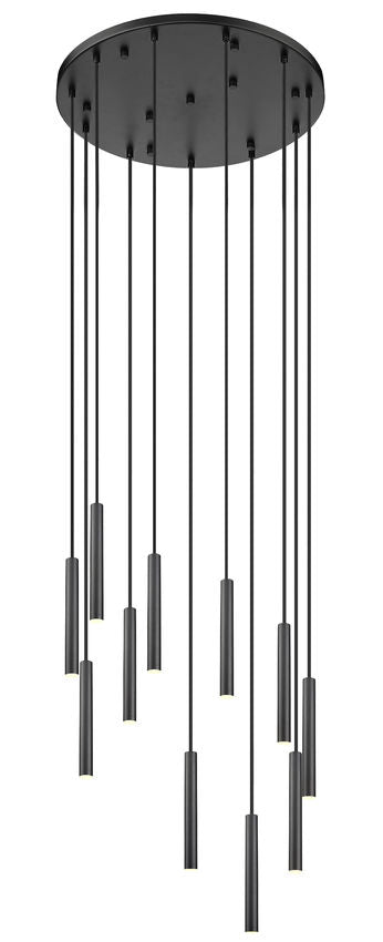 Z-Lite Forest 11-Light LED-Integrated Matte Black Steel Chandelier