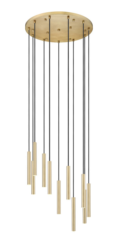 Z-Lite Forest 11-Light LED-Integrated Modern Gold Steel Chandelier