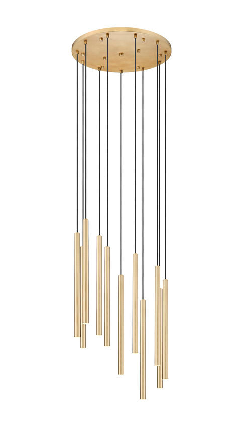 Z-Lite Forest 11-Light LED-Integrated Modern Gold Steel Chandelier