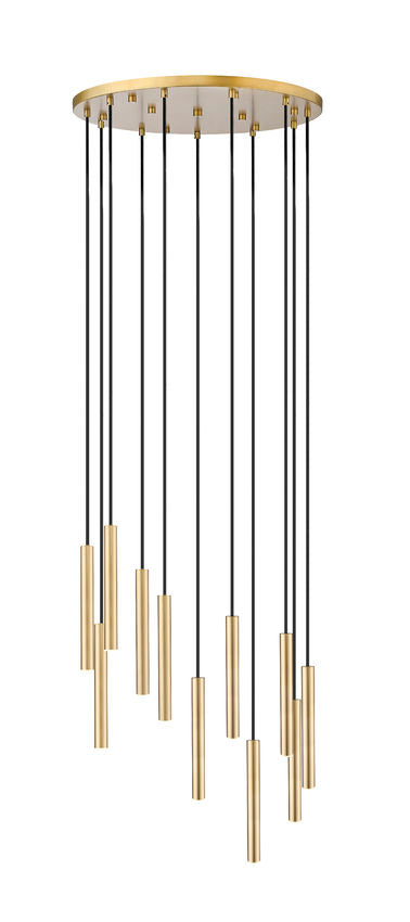 Z-Lite Forest 11-Light LED-Integrated Modern Gold Steel Chandelier