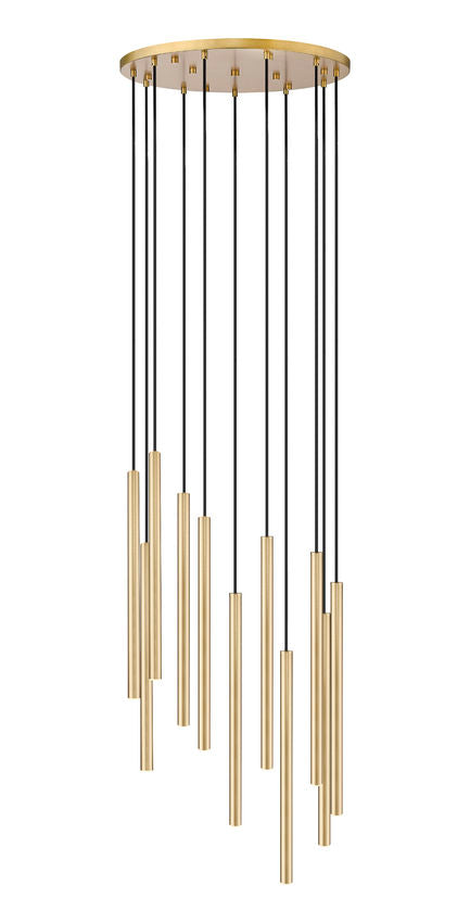Z-Lite Forest 11-Light LED-Integrated Modern Gold Steel Chandelier