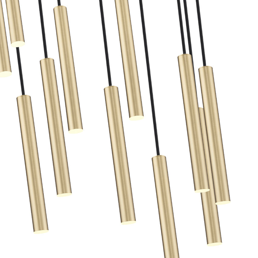Z-Lite Forest 11-Light LED-Integrated Modern Gold Steel Chandelier