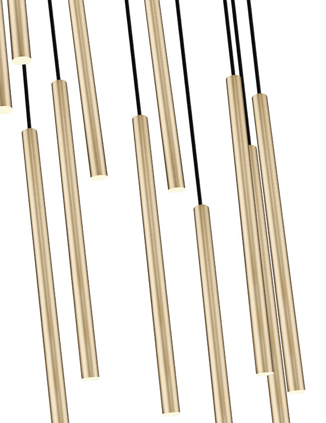 Z-Lite Forest 11-Light LED-Integrated Modern Gold Steel Chandelier