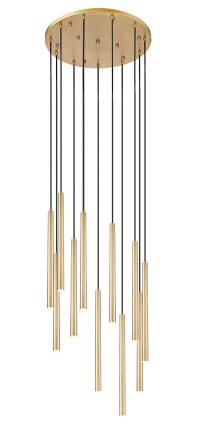 Z-Lite Forest 11-Light LED-Integrated Modern Gold Steel Chandelier