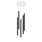 Z-Lite Forest 14" W x 24" H 5-Light LED Chrome Chandelier With Steel Matte Black Shade
