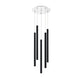 Z-Lite Forest 14" W x 24" H 5-Light LED Chrome Chandelier With Steel Matte Black Shade