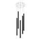 Z-Lite Forest 14" W x 24" H 5-Light LED Chrome Chandelier With Steel Matte Black Shade