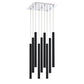 Z-Lite Forest 14" W x 24" H 9-Light LED Chrome Square Chandelier With Steel Matte Black Shade