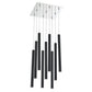 Z-Lite Forest 14" W x 24" H 9-Light LED Chrome Square Chandelier With Steel Matte Black Shade