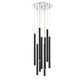 Z-Lite Forest 16" W x 24" H 9-Light LED Chrome Chandelier With Steel Matte Black Shade