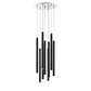 Z-Lite Forest 16" W x 24" H 9-Light LED Chrome Chandelier With Steel Matte Black Shade