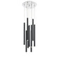 Z-Lite Forest 16" W x 24" H 9-Light LED Chrome Chandelier With Steel Matte Black Shade