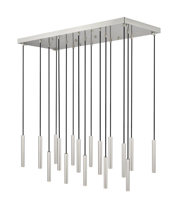Z-Lite Forest 17-Light LED-Integrated Brushed Nickel Steel Linear Chandelier