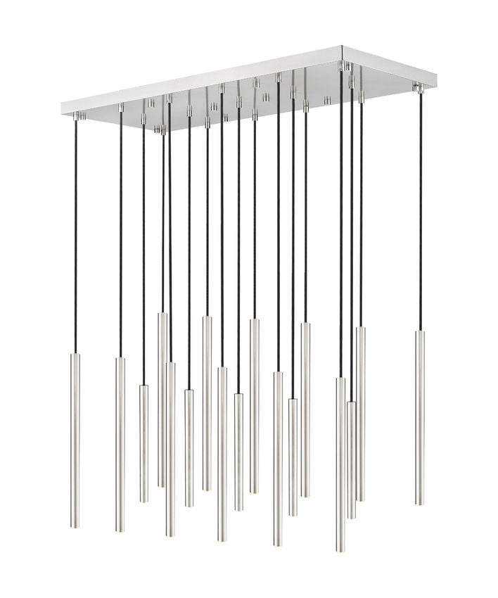 Z-Lite Forest 17-Light LED-Integrated Brushed Nickel Steel Linear Chandelier
