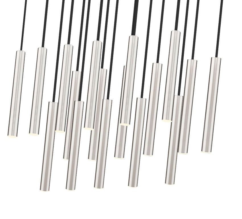 Z-Lite Forest 17-Light LED-Integrated Brushed Nickel Steel Linear Chandelier