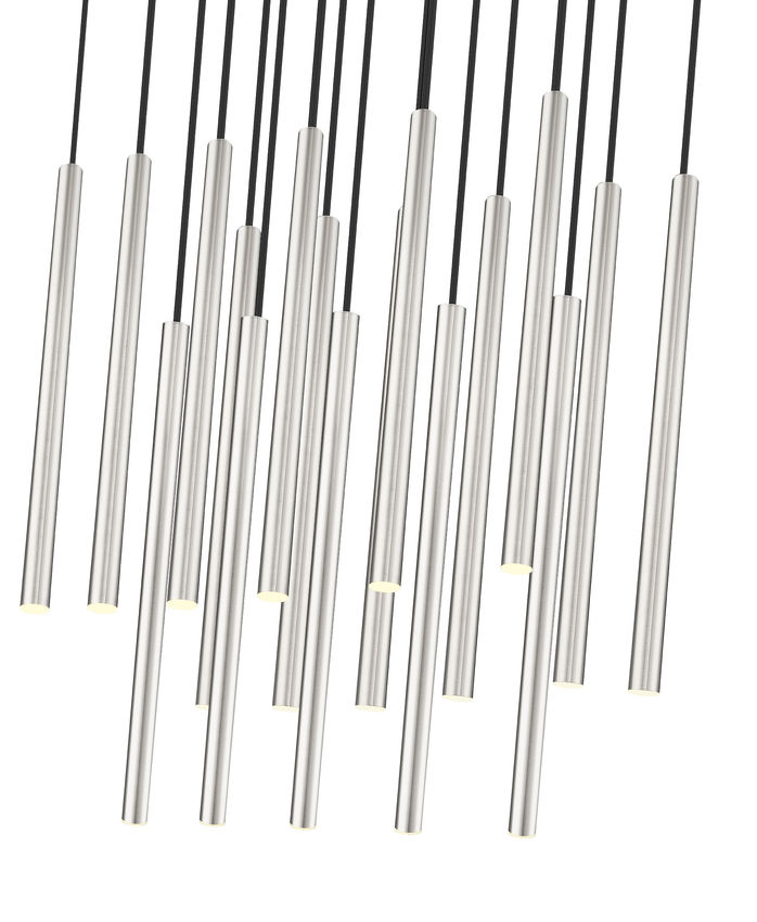 Z-Lite Forest 17-Light LED-Integrated Brushed Nickel Steel Linear Chandelier