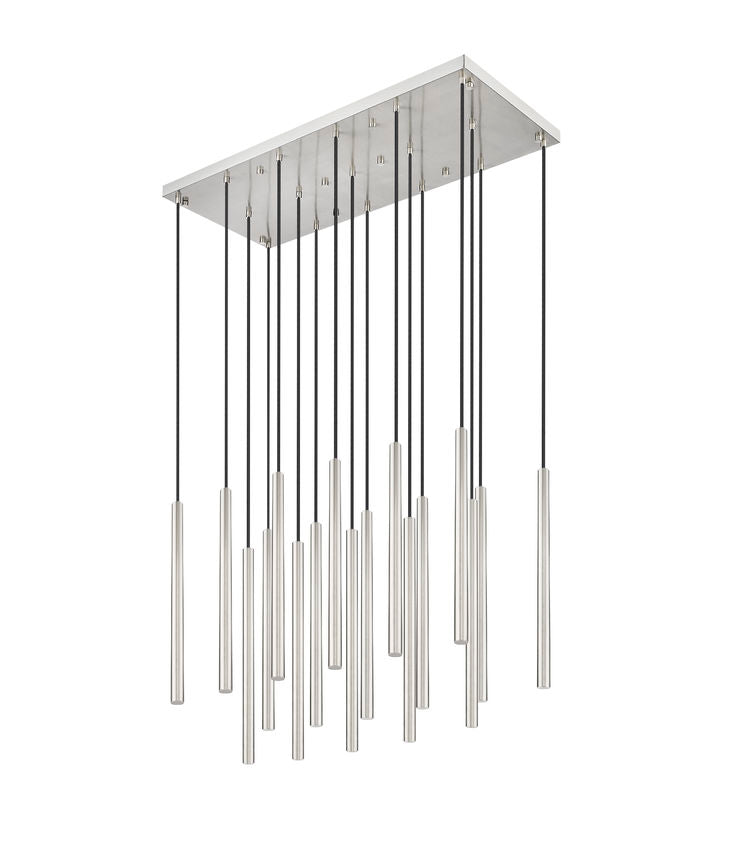 Z-Lite Forest 17-Light LED-Integrated Brushed Nickel Steel Linear Chandelier