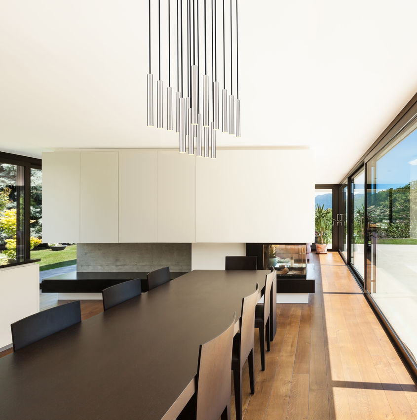 Z-Lite Forest 17-Light LED-Integrated Brushed Nickel Steel Linear Chandelier