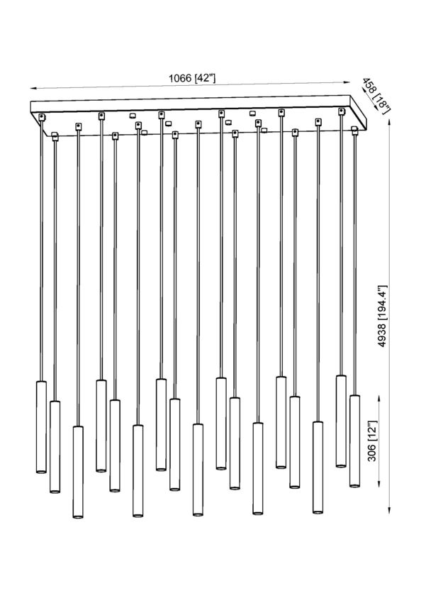 Z-Lite Forest 17-Light LED-Integrated Brushed Nickel Steel Linear Chandelier