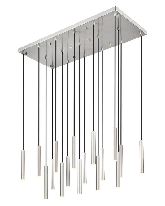 Z-Lite Forest 17-Light LED-Integrated Brushed Nickel Steel Linear Chandelier
