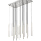 Z-Lite Forest 17-Light LED-Integrated Brushed Nickel Steel Linear Chandelier