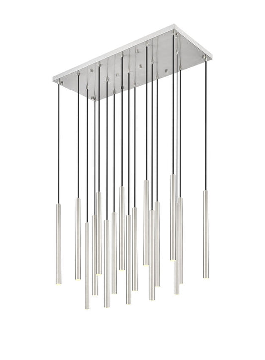 Z-Lite Forest 17-Light LED-Integrated Brushed Nickel Steel Linear Chandelier