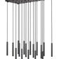 Z-Lite Forest 17-Light LED-Integrated Matte Black Steel Linear Chandelier