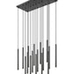 Z-Lite Forest 17-Light LED-Integrated Matte Black Steel Linear Chandelier