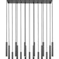 Z-Lite Forest 17-Light LED-Integrated Matte Black Steel Linear Chandelier