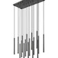 Z-Lite Forest 17-Light LED-Integrated Matte Black Steel Linear Chandelier