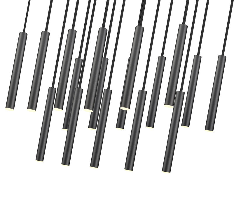 Z-Lite Forest 17-Light LED-Integrated Matte Black Steel Linear Chandelier