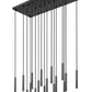 Z-Lite Forest 17-Light LED-Integrated Matte Black Steel Linear Chandelier