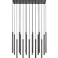 Z-Lite Forest 17-Light LED-Integrated Matte Black Steel Linear Chandelier