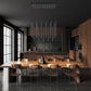 Z-Lite Forest 17-Light LED-Integrated Matte Black Steel Linear Chandelier