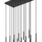 Z-Lite Forest 17-Light LED-Integrated Matte Black Steel Linear Chandelier