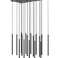 Z-Lite Forest 17-Light LED-Integrated Matte Black Steel Linear Chandelier