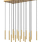Z-Lite Forest 17-Light LED-Integrated Modern Gold Steel Linear Chandelier