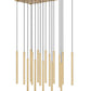 Z-Lite Forest 17-Light LED-Integrated Modern Gold Steel Linear Chandelier