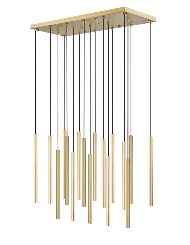 Z-Lite Forest 17-Light LED-Integrated Modern Gold Steel Linear Chandelier