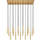 Z-Lite Forest 17-Light LED-Integrated Modern Gold Steel Linear Chandelier