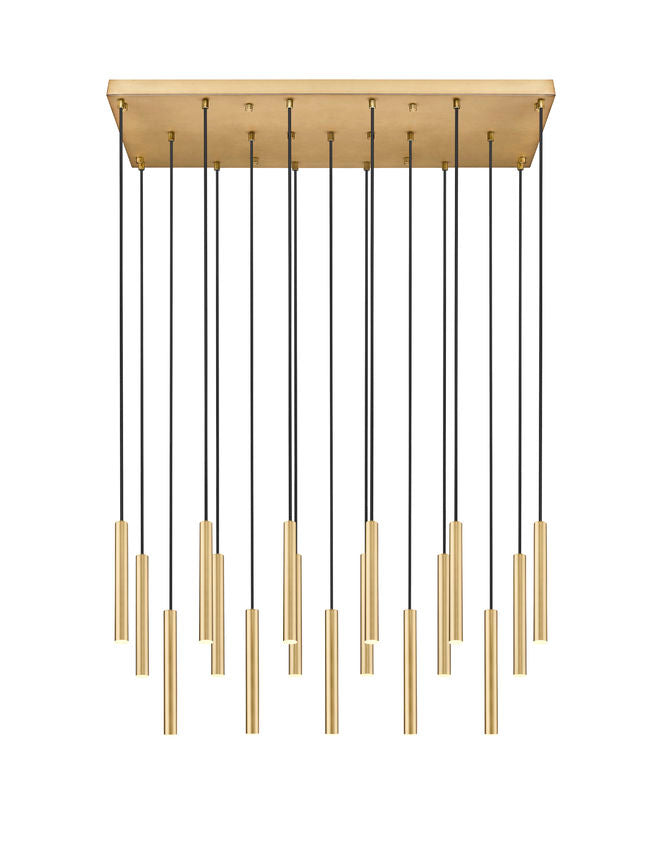 Z-Lite Forest 17-Light LED-Integrated Modern Gold Steel Linear Chandelier