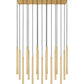Z-Lite Forest 17-Light LED-Integrated Modern Gold Steel Linear Chandelier