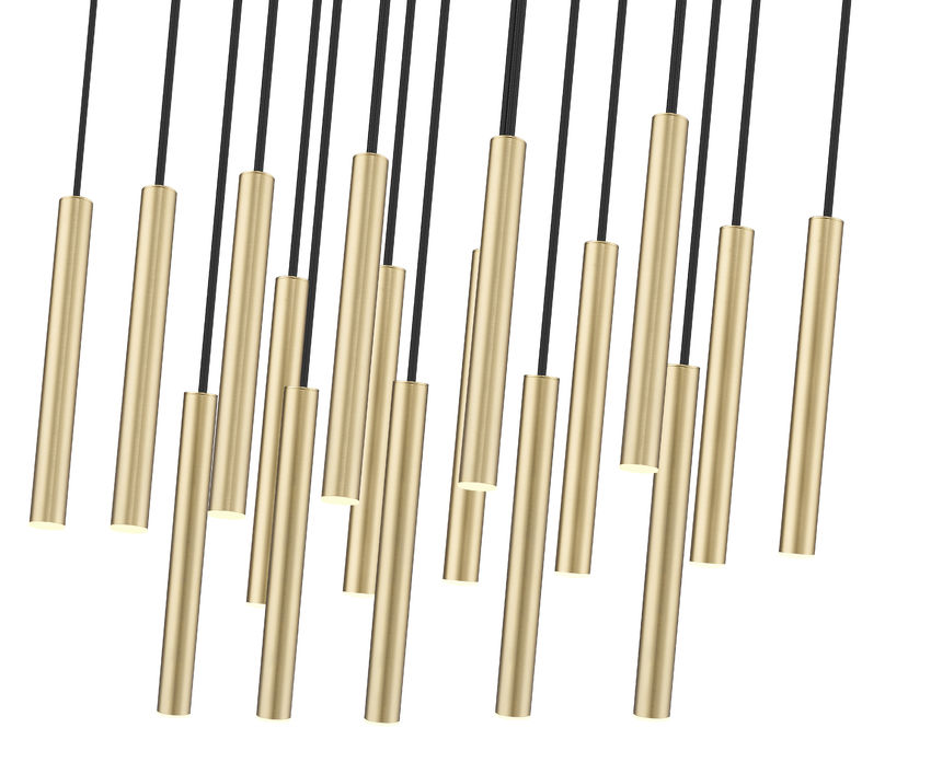 Z-Lite Forest 17-Light LED-Integrated Modern Gold Steel Linear Chandelier