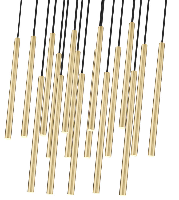Z-Lite Forest 17-Light LED-Integrated Modern Gold Steel Linear Chandelier