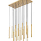 Z-Lite Forest 17-Light LED-Integrated Modern Gold Steel Linear Chandelier