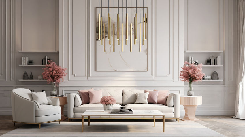 Z-Lite Forest 17-Light LED-Integrated Modern Gold Steel Linear Chandelier