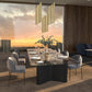 Z-Lite Forest 17-Light LED-Integrated Modern Gold Steel Linear Chandelier
