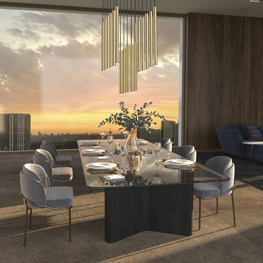 Z-Lite Forest 17-Light LED-Integrated Modern Gold Steel Linear Chandelier