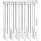 Z-Lite Forest 17-Light LED-Integrated Modern Gold Steel Linear Chandelier