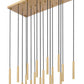 Z-Lite Forest 17-Light LED-Integrated Modern Gold Steel Linear Chandelier